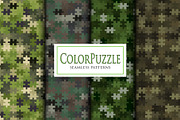Vector jigsaw puzzle mozaic camo set, a Pattern Graphic by ArchonDigitalShop (Thumbnail 2 of 9)