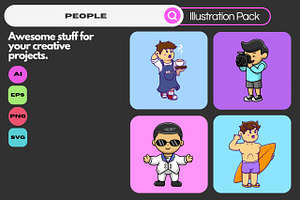 People Profession Cartoon Vector, a Person Illustration by Artstorystudio
