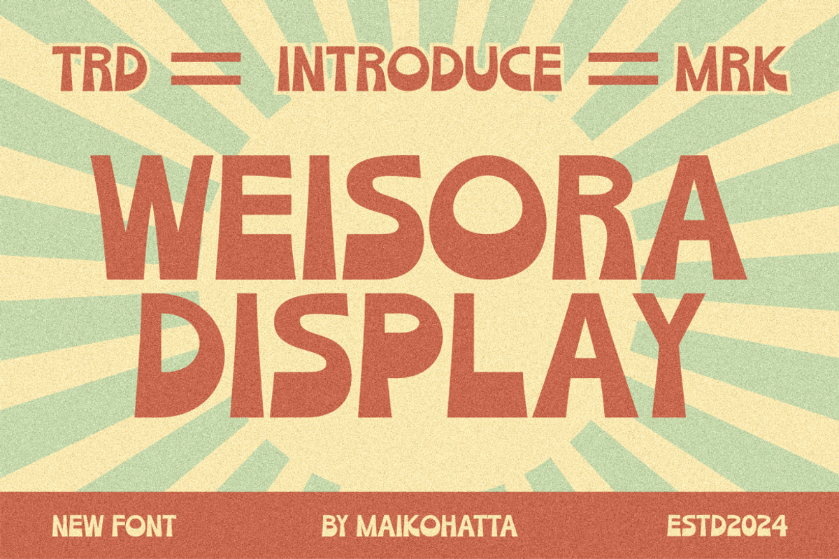 Weisora - Retro Display Font, a Sans Serif Font by MaikoHatta (Photo 1 of 7)