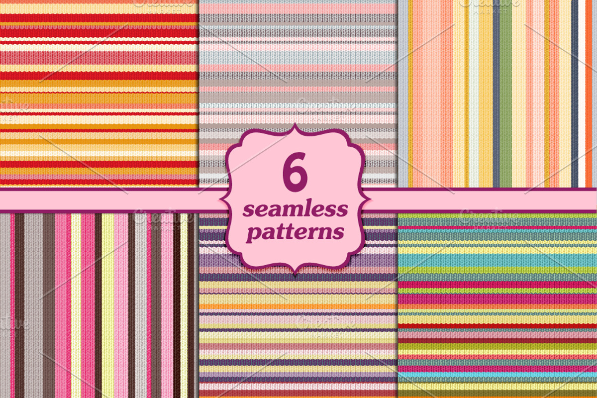 Set of 6 knitted backgrounds