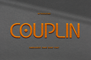 Couplin - Embroidery Sans Serif Font, a Sans Serif Font by overlaytemplates