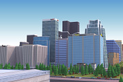 Metropolis City low poly Scene, an Architecture 3D Model by NOMODOL (Thumbnail 19 of 39)