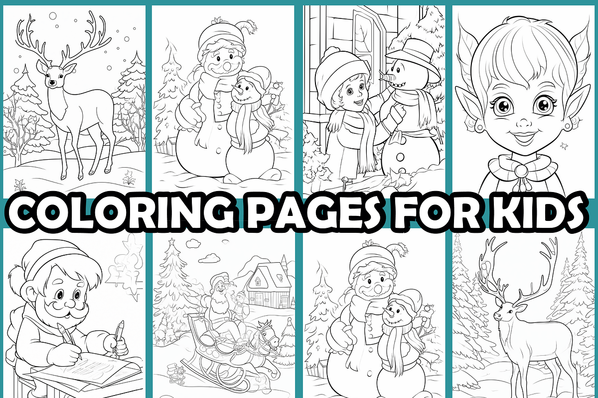Christmas Coloring Pages For Kids, an Animal Illustration by martinblan (Photo 3 of 4)