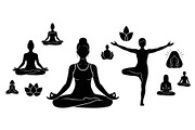 Yoga Meditation Silhouette Vector Bu, an Illustration by Artivon (Thumbnail 35 of 40)