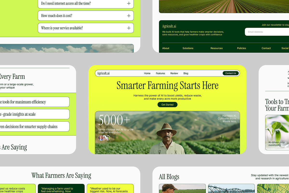 AI Agriculture Figma Landing Page, a Landing Page Template by Supanium Studio (Photo 3 of 5)