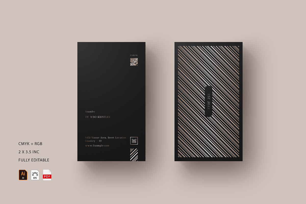 5 in 1 Vertical Luxury Business Card, a Business Card Template by Ctrl space studio (Photo 4 of 5)