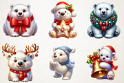 Classic Christmas Polar Bear Clipart, an Illustration by RobertsArt (Thumbnail 3 of 5)
