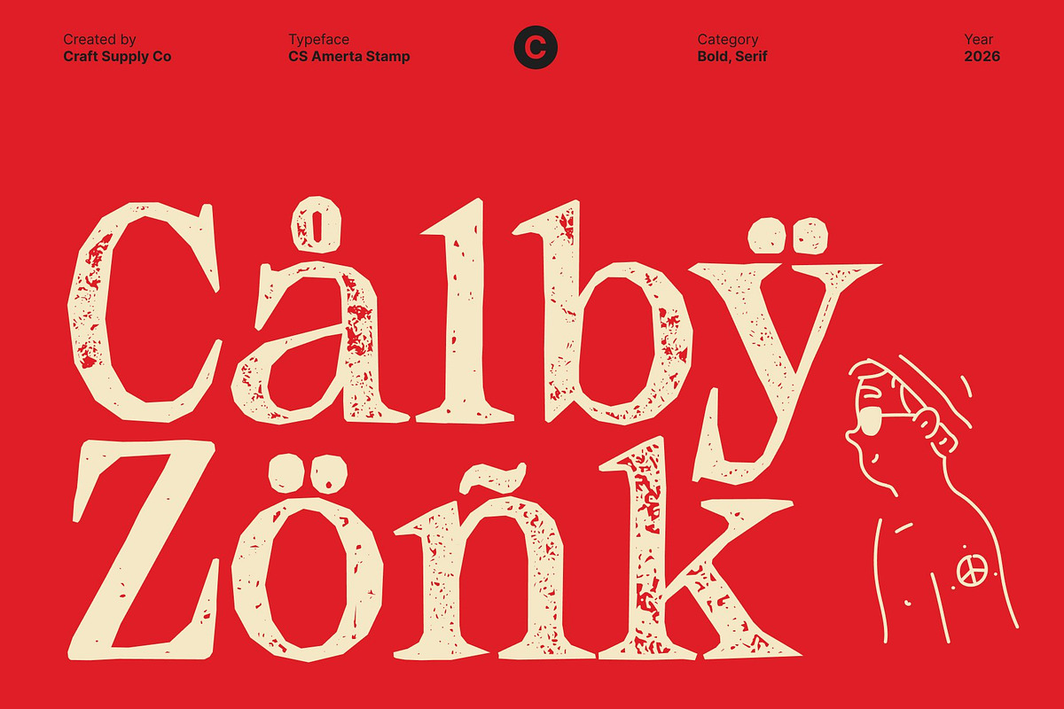 CS Amerta Stamp, a Serif Font by Craft Supply Co. (Photo 7 of 8)