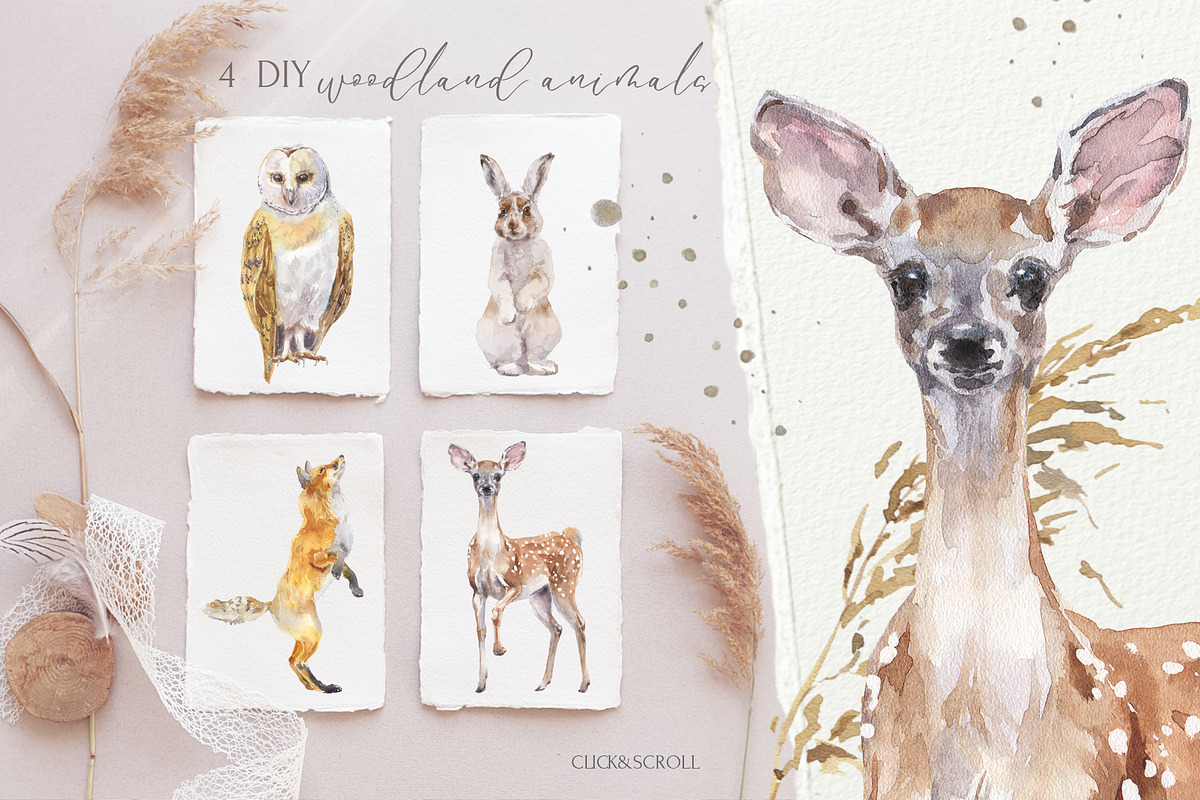 Winter Woodland Watercolor, an Animal Illustration by Cat In Colour (Photo 6 of 12)