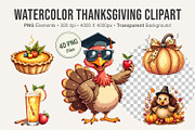 Watercolor Thanksgiving Clipart, an Illustration by Artnoy (Thumbnail 1 of 8)