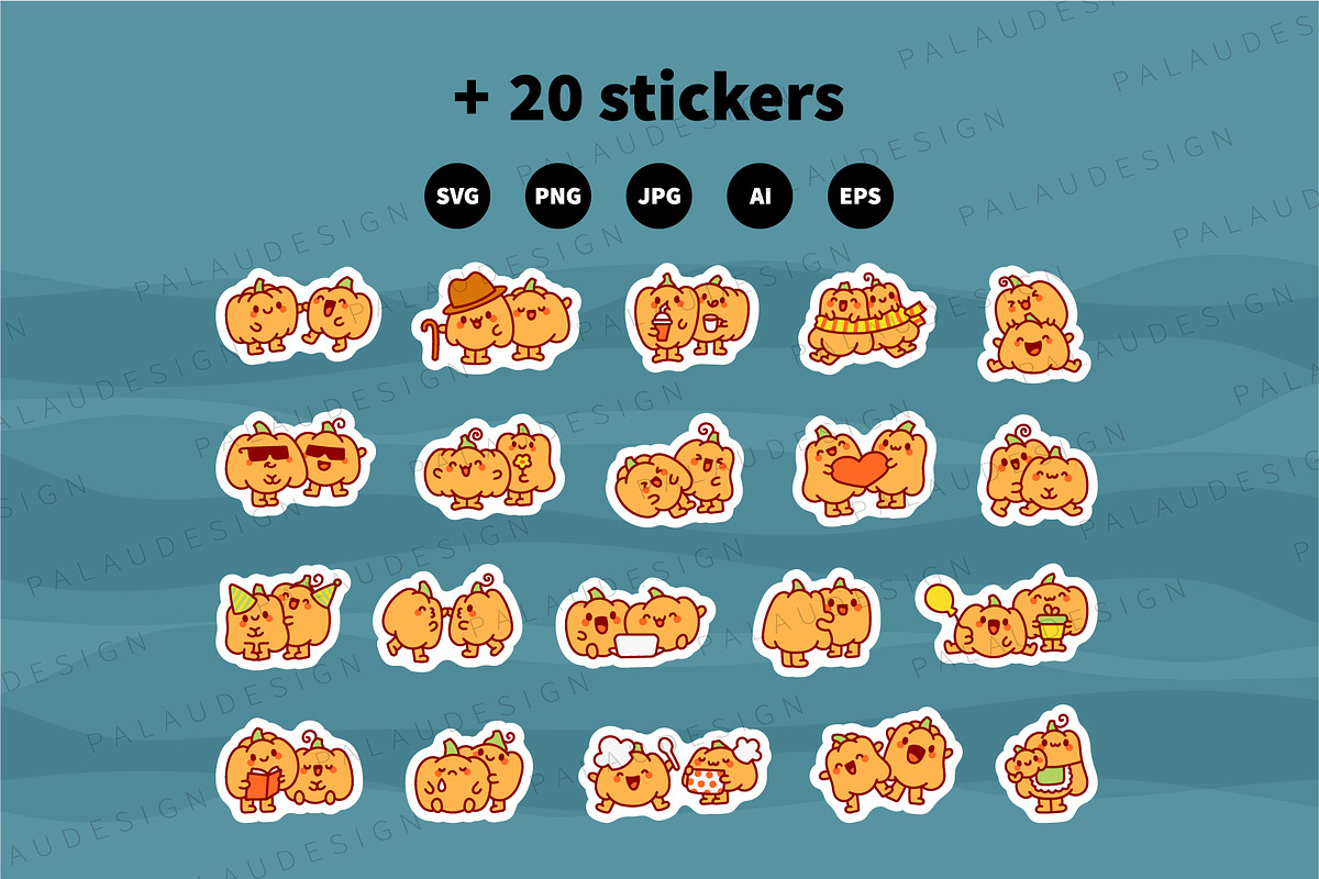 Pumpkin Friends Bundle, a Food Illustration by Palau (Photo 9 of 9)