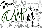 10 Camping Doodle Illustrations, an Object Graphic by lokfrid (Thumbnail 1 of 6)