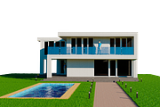 Modern Two-Storey Villa with Pool 3D, an Architecture 3D Model by Casa Mandarina (Thumbnail 2 of 10)