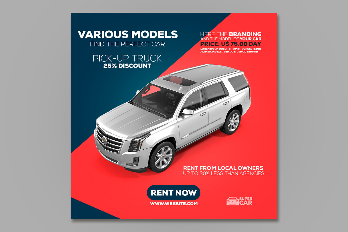 Instagram Posts Car Template, a Social Media Template by rogeriomarcos (Photo 8 of 10)