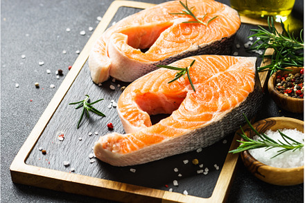 Salmon fish fresh salmon steak on, a Food & Drink Photo by Nadia-nb