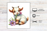 Watercolor Farm Animals Clipart, an Illustration by Canvas Craft (Thumbnail 7 of 7)