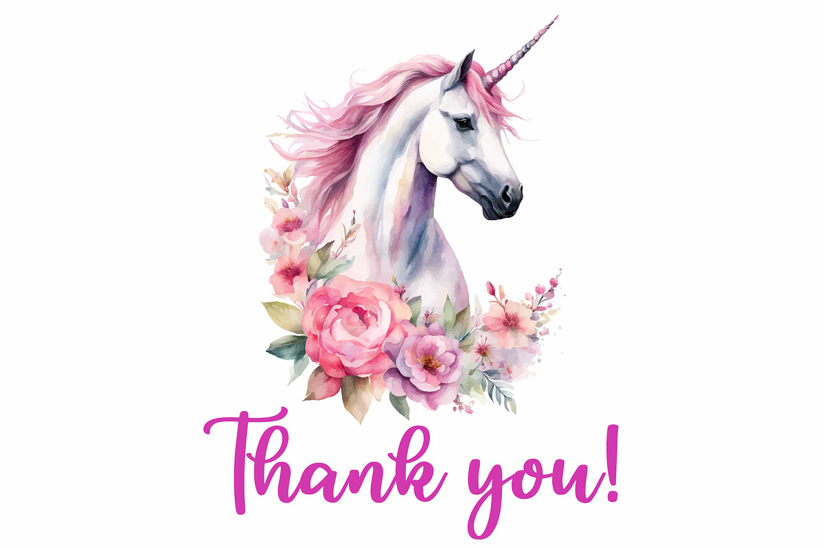Unicorn in wreath of flowers, an Animal Illustration by Michiru13 (Photo 4 of 4)
