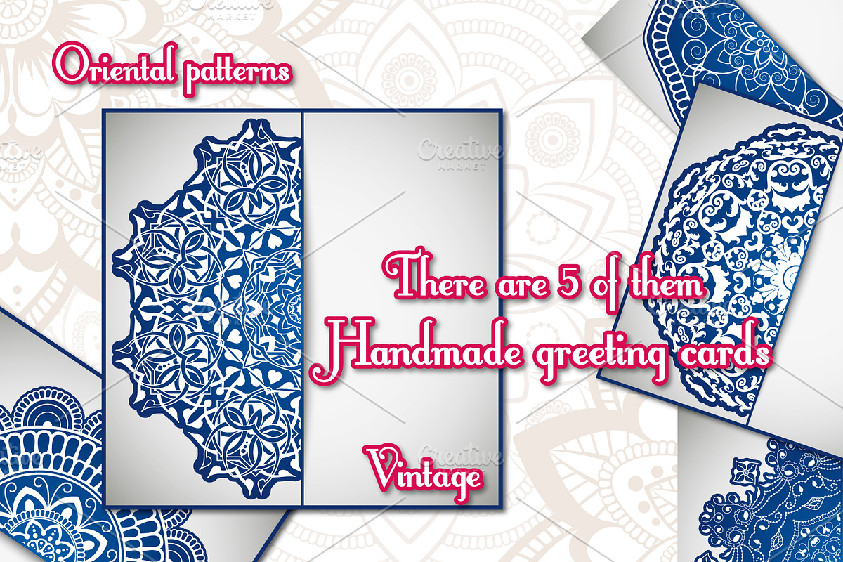 Vintage greeting cards with mandala, a Templates & Theme by BEZIL-ART (Photo 3 of 8)