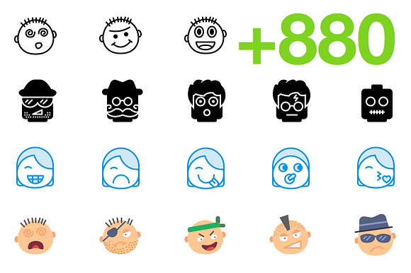 Smashicons 880 Emoticons Icons