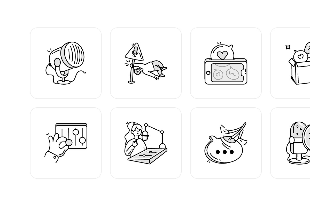 Podcast and Communication Icons, an Outline Icon by Vectors Market (Photo 10 of 10)