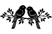 Birds on Branch Vector Collection, a Decorative Illustration by Designer_Momina (Thumbnail 13 of 21)