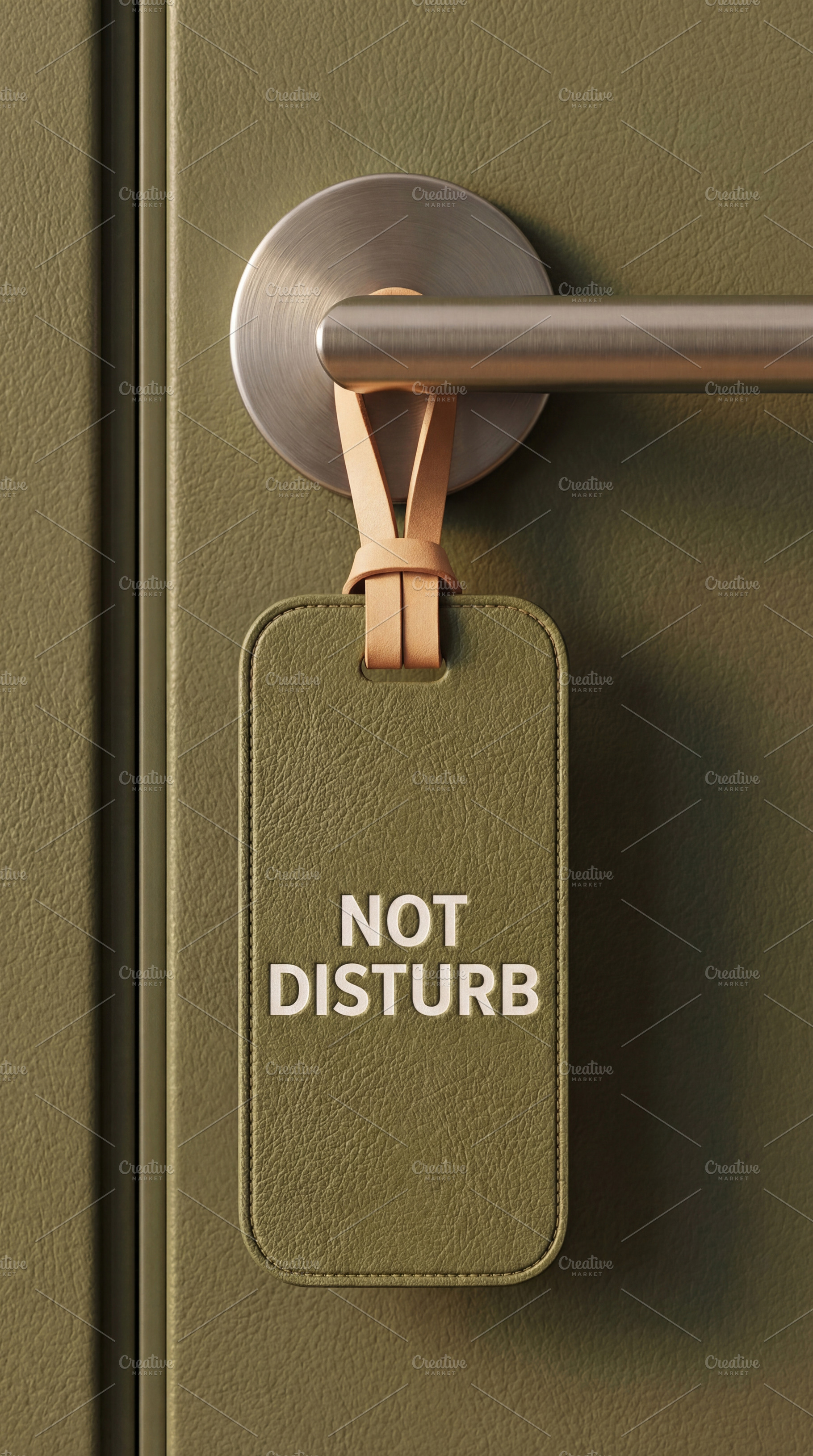 Elegant door sign with Not Disturb, an Architecture Photo by Virgo Studio
