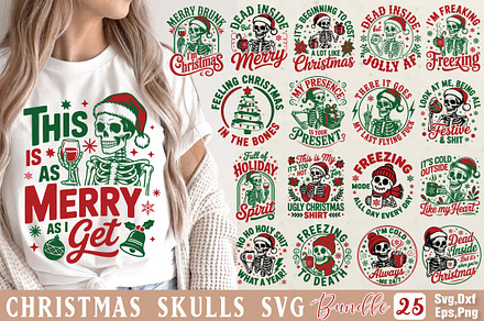 Christmas skulls Svg bundle