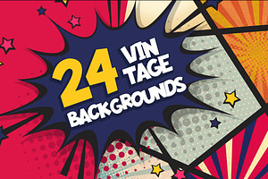 24 retro Comics pop art background