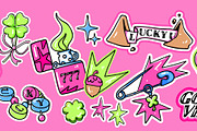 Lucky sticker set with colorful, an Object Illustration by art PVP - market (Thumbnail 2 of 3)