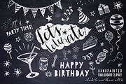 Chalkboard Party Clipart Bundle, an Illustration by DigitalCloud (Thumbnail 1 of 3)