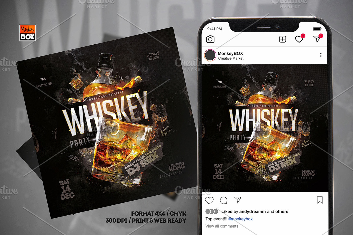 Whiskey Party Flyer, a Flyer Template by MonkeyBOX (Photo 2 of 3)
