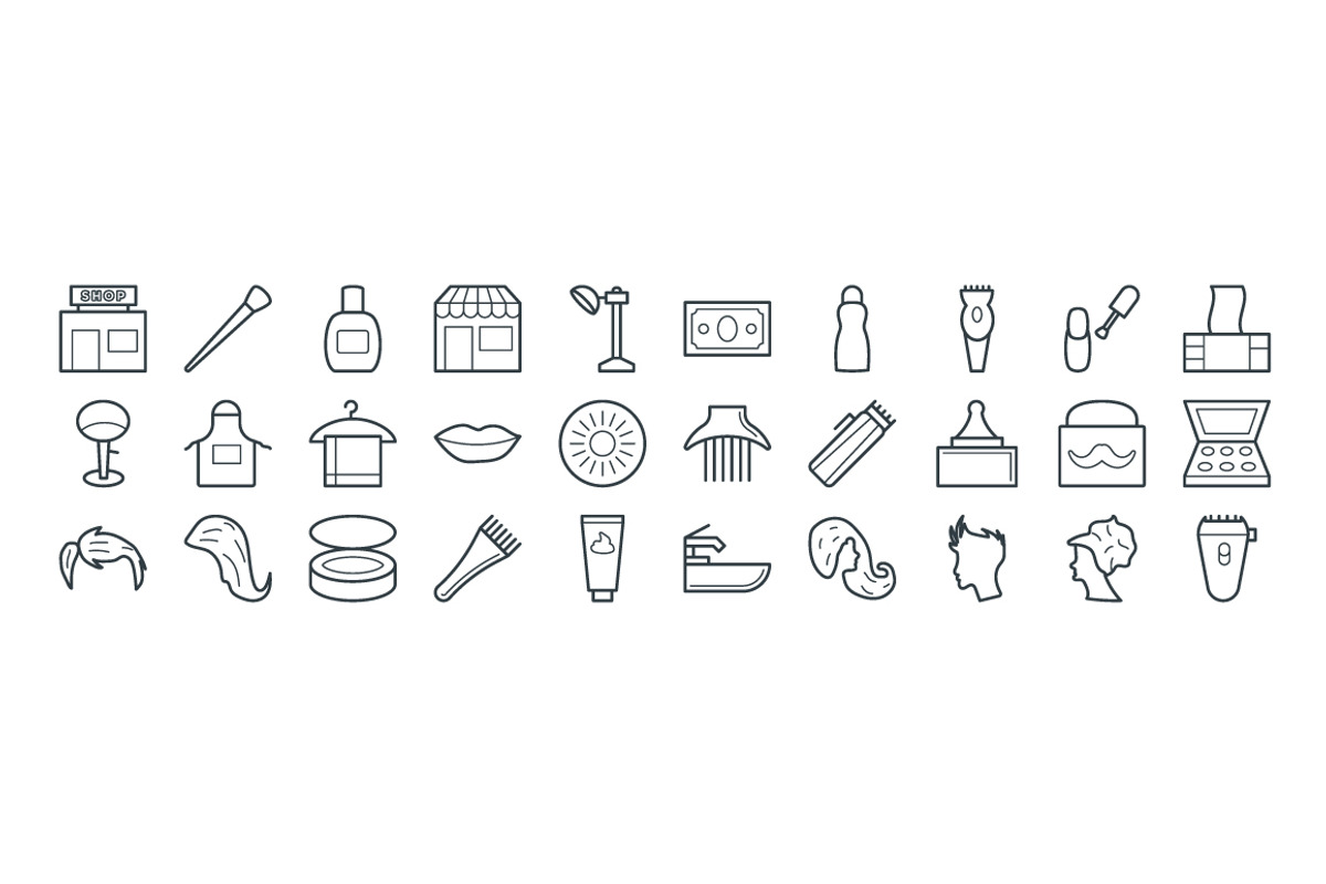 100+ Hair Salon Vector Icons, an Outline Icon by Vectors Market (Photo 3 of 3)