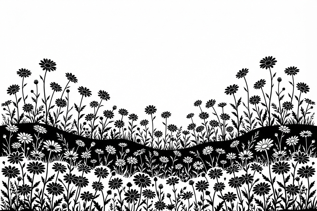 60 Daisy Flower Field Silhouette, a Seasonal Illustration by Amazin_art (Photo 19 of 28)