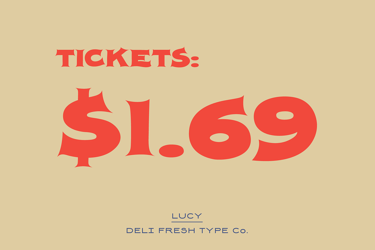 Lucy: A Circus Poster Font, a Serif Font by DeliFreshTypeCo. (Photo 5 of 5)