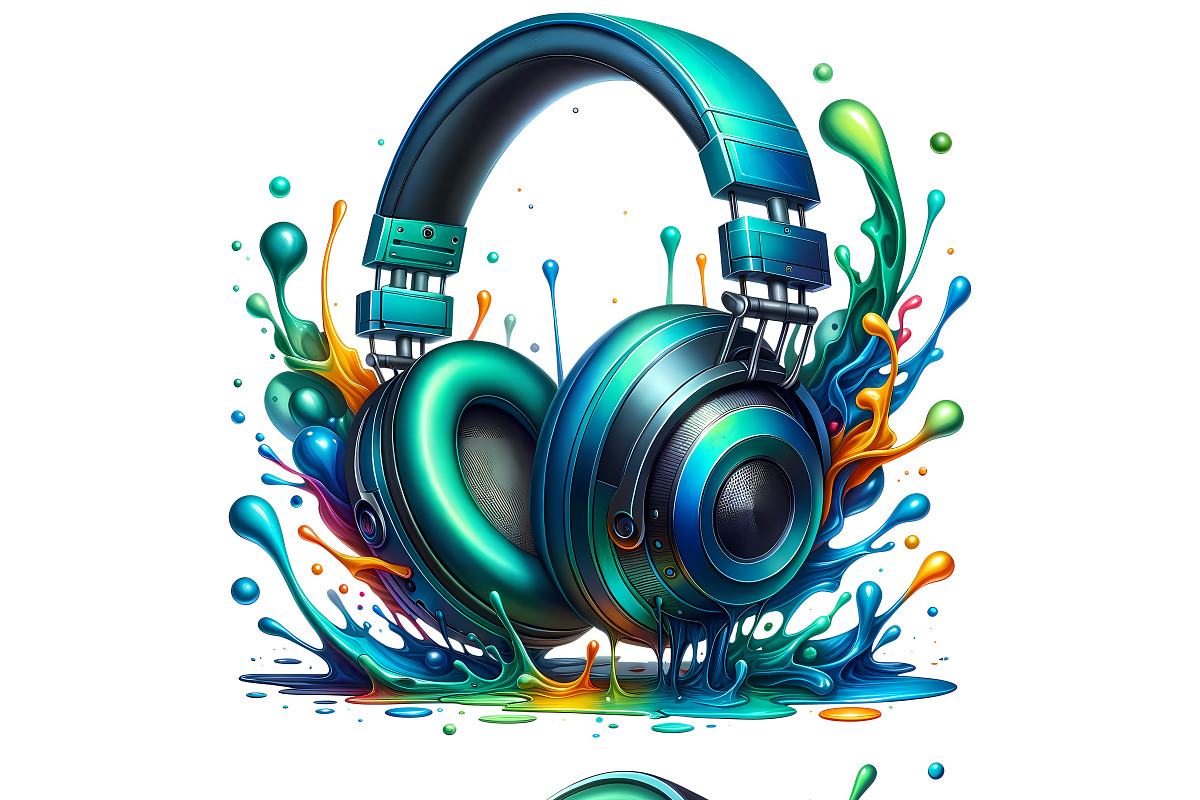 Color Splash Headphones PNG Set, a Technology Illustration by DoubleTwists (Photo 3 of 5)