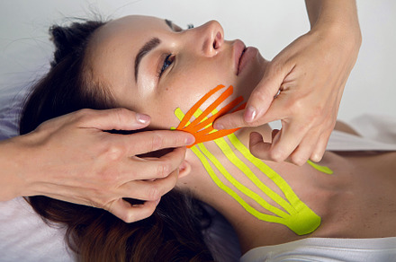 Female cosmetician doing the taping stock photo containing beautician and, a Health & Medical Photo by SaulichPhoto