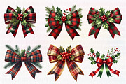 Coquette Christmas Bow Clipart, an Illustration by CreationArt (Thumbnail 4 of 5)