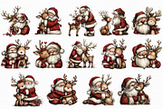 Santa Claus and Reindeer PNG, an Illustration by Libby Wishes (Thumbnail 2 of 6)
