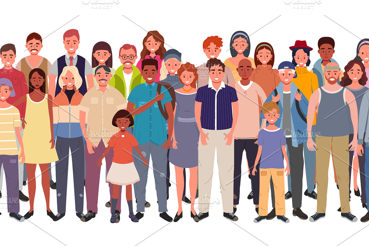 Large crowd of diverse people, a Person Illustration by Yayasya (Photo 3 of 3)