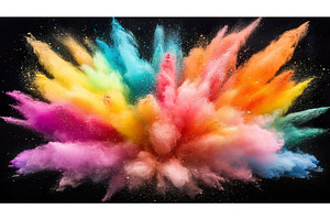 Burst of vibrant multicolored powder, an Illustration by Lermont51