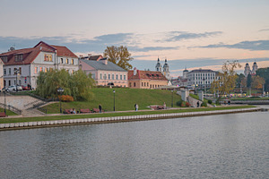 Golden autumn in Minsk by the river. Belarus., a Photo by Pictures for you!!!!!!!!!