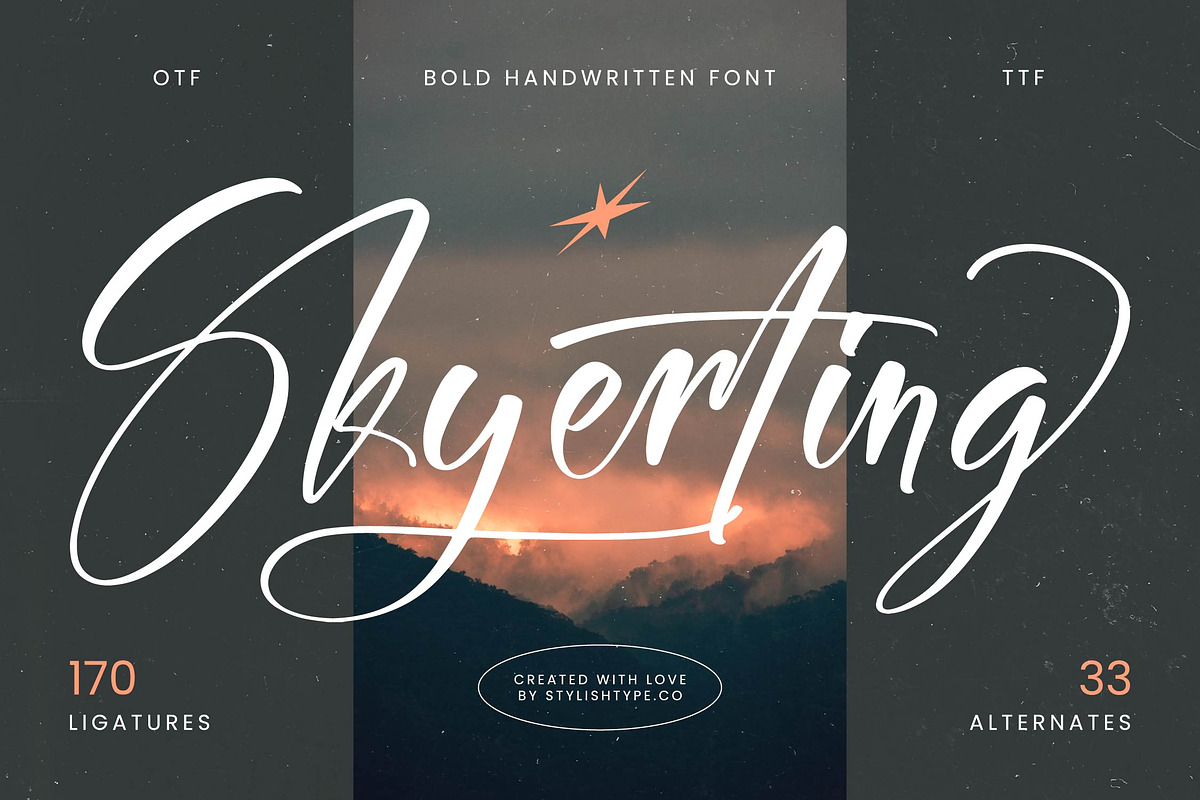 Skyerting Bold Handwritten Font, a Script Font by stylishtype.co (Photo 1 of 20)