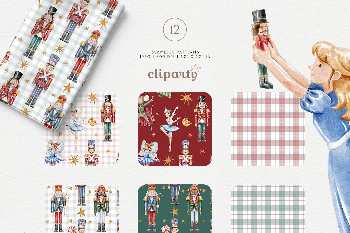 Nutcracker Watercolor Clipart, an Illustration by Gau Silva Studio (Photo 4 of 9)