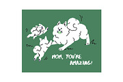 Mother's Day cards with animals set, an Animal Illustration by PaperTrident (Thumbnail 4 of 11)
