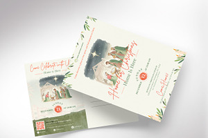 Retro Christmas Sunday Postcard, a Flyer Template by Godserv Designs