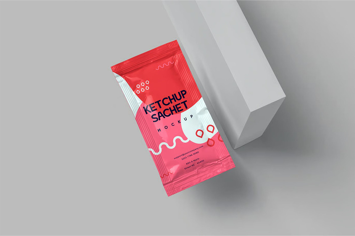 Ketchup Sachet Mockups, a Product Mockup by megostudi0 (Photo 5 of 7)