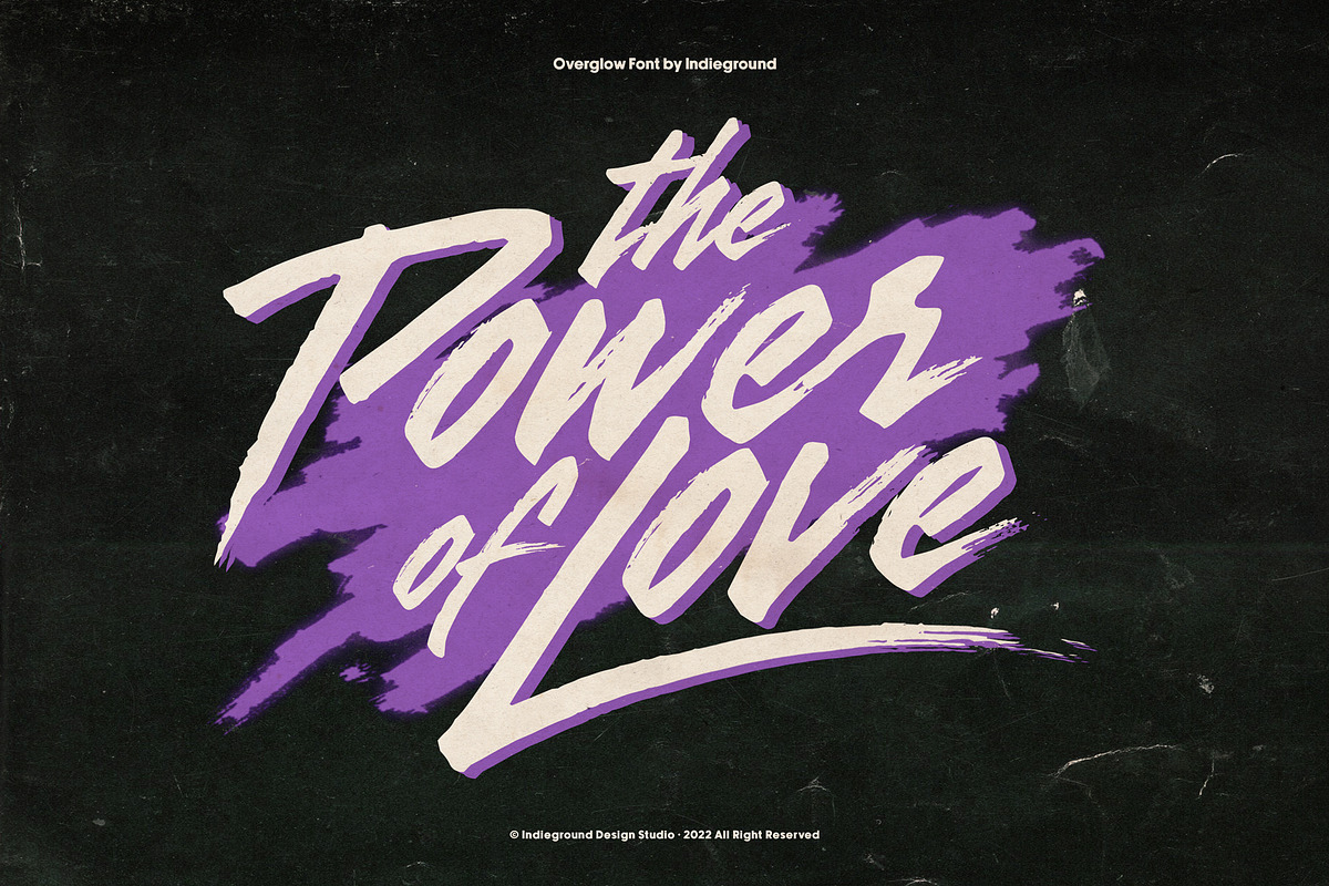 Overglow Font, a Script Font by Indieground Design Inc. (Photo 5 of 9)
