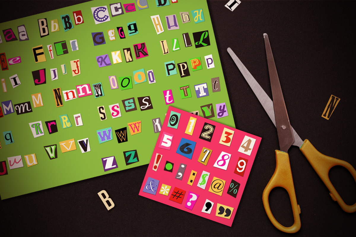 Ransom Letter Cutout Alphabet Set, an Object Graphic by Dapper Dudell (Photo 2 of 2)