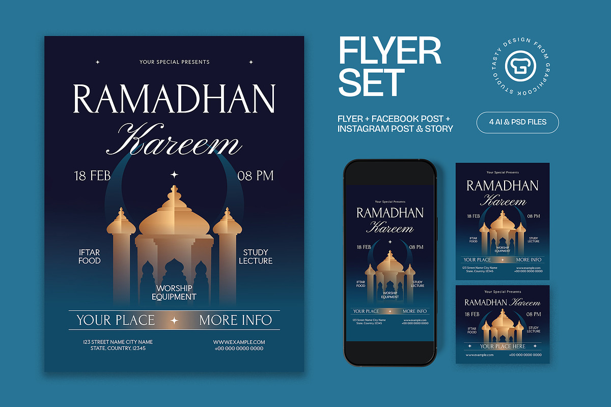 Ramadan Kareem Flyer, a Flyer Template by graphicook (Photo 1 of 3)