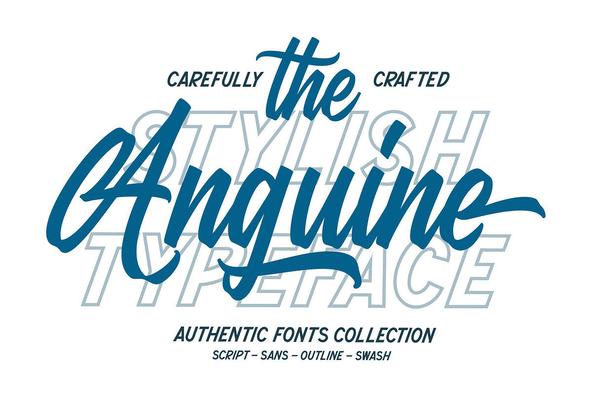 Anguine - Stylish Typeface, a Script Font by GearShift (Photo 1 of 14)